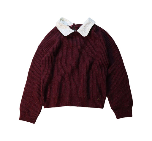 A Red Knit Sweaters from IKKS in size 8Y for girl. (Front View)