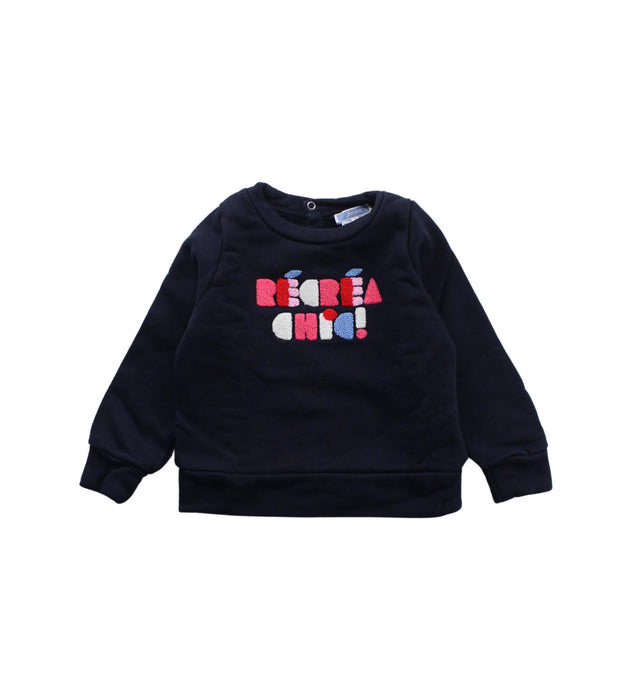 A Blue Crewneck Sweatshirts from Jacadi in size 3T for girl. (Front View)