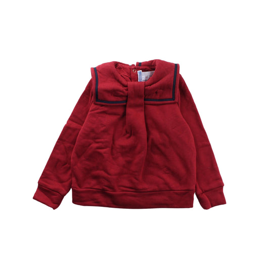 A Red Crewneck Sweatshirts from Jacadi in size 4T for girl. (Front View)