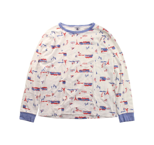A White Pyjama Sets from Petit Bateau in size 10Y for boy. (Front View)