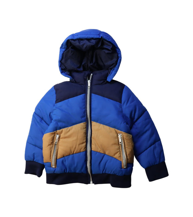A Multicolour Puffer/Quilted Jackets from Seed in size 3T for boy. (Front View)