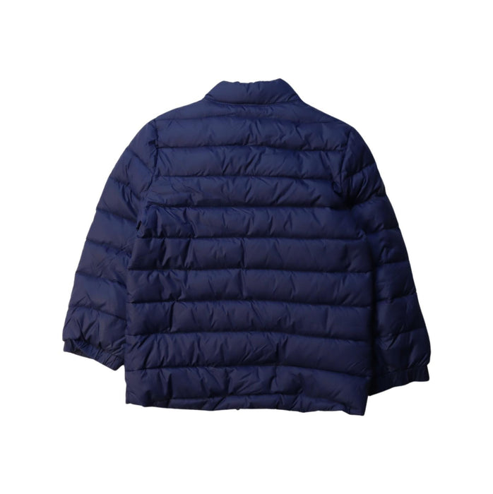 A Navy Puffer/Quilted Jackets from Kingkow in size 18-24M for neutral. (Back View)