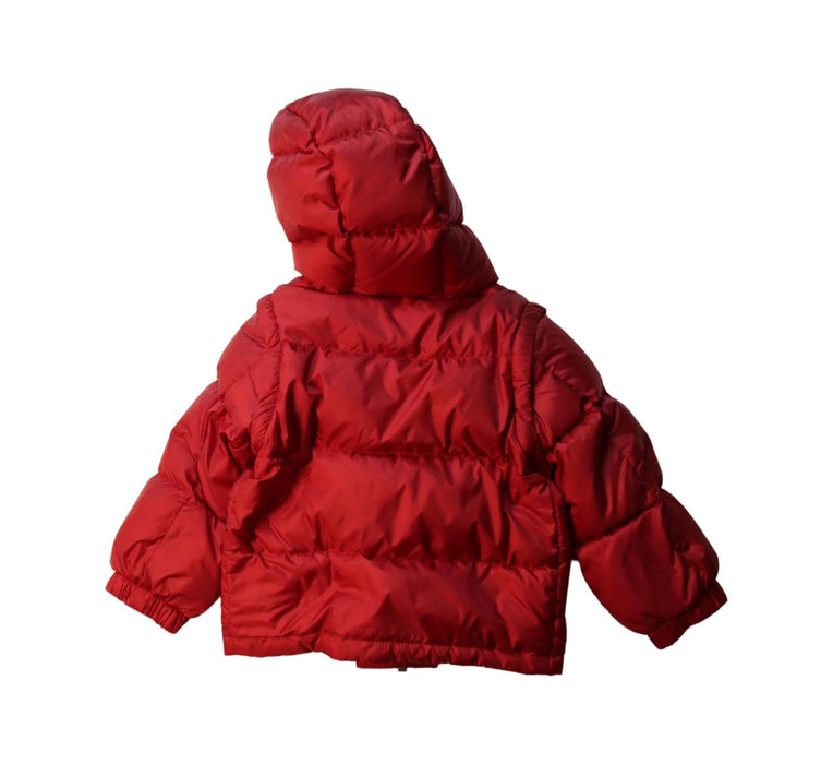 A Red Puffer/Quilted Jackets from Burberry in size 6-12M for neutral. (Back View)