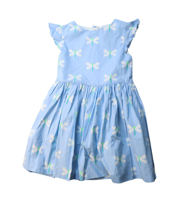 A Blue Sleeveless Dresses from Jacadi in size 6T for girl. (Front View)