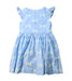 A Blue Sleeveless Dresses from Jacadi in size 6T for girl. (Back View)