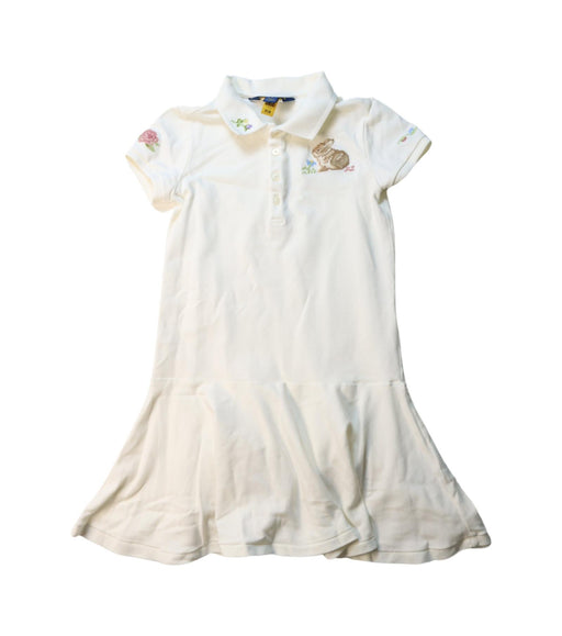 A White Short Sleeve Dresses from Polo Ralph Lauren in size 5T for girl. (Front View)