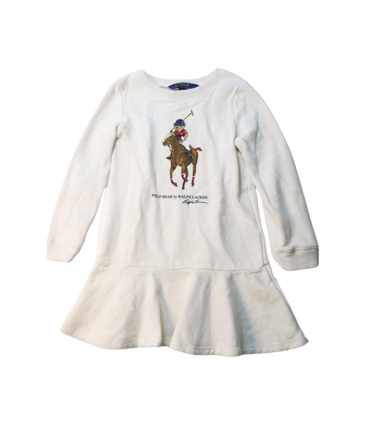 A White Long Sleeve Dresses from Polo Ralph Lauren in size 4T for girl. (Front View)