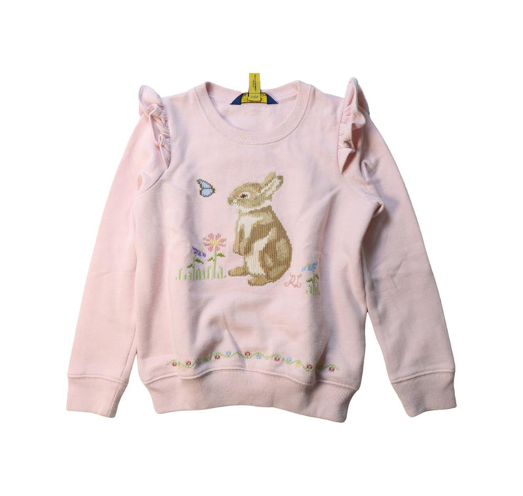 A Pink Crewneck Sweatshirts from Polo Ralph Lauren in size 6T for girl. (Front View)