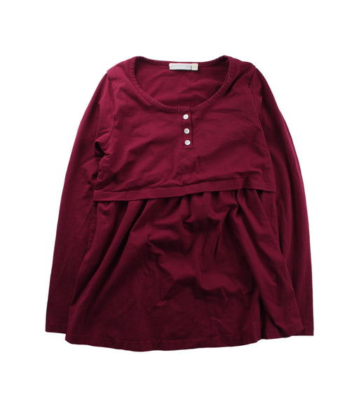 A Burgundy Pyjama Sets from Jojo Maman Bébé in size S for maternity. (Front View)
