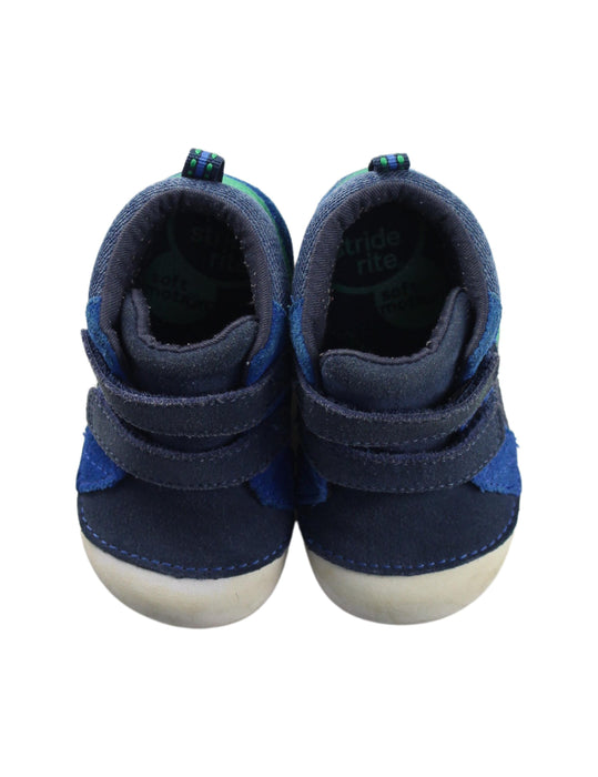 A Blue Sneakers from Stride Rite in size 12-18M for boy. (Back View)