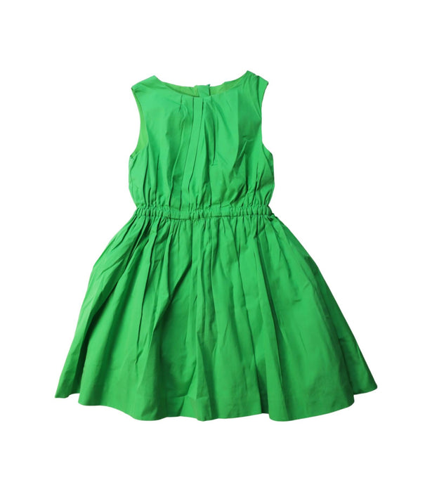A Green Sleeveless Dresses from Jacadi in size 6T for girl. (Front View)