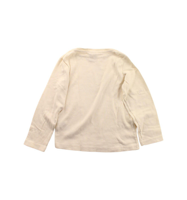 A White Long Sleeve T Shirts from Petit Bateau in size 4T for girl. (Back View)