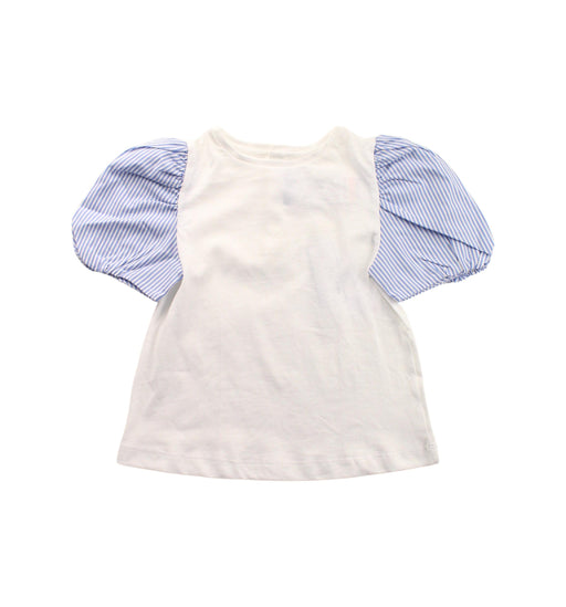 A White Short Sleeve Tops from Jacadi in size 4T for girl. (Front View)