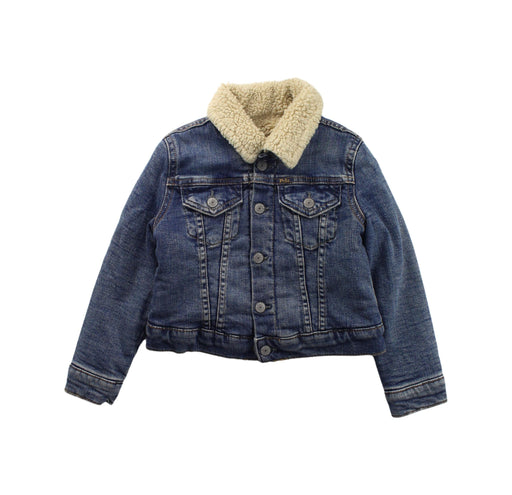 A Blue Lightweight Jackets from Polo Ralph Lauren in size 4T for girl. (Front View)