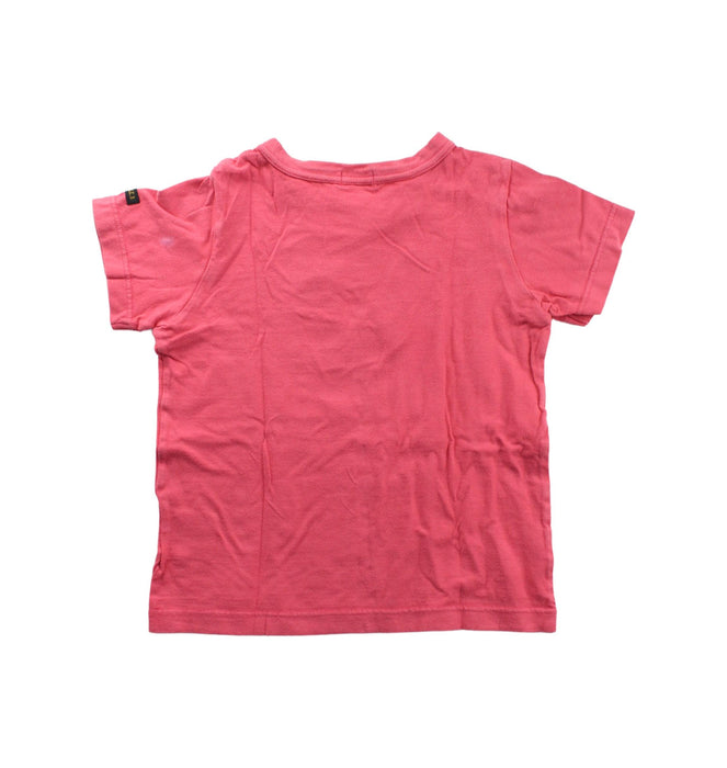 A Pink Short Sleeve T Shirts from Miki House in size 4T for boy. (Back View)