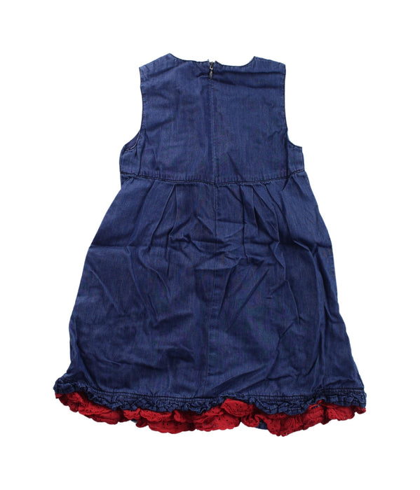 A Blue Sleeveless Dresses from Blumarine in size 4T for girl. (Back View)