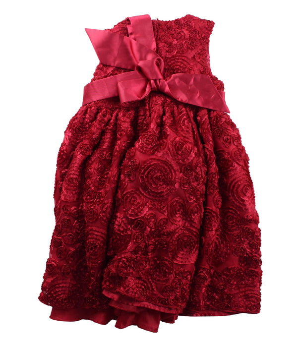 A Red Sleeveless Dresses from American Princess in size 3T for girl. (Back View)