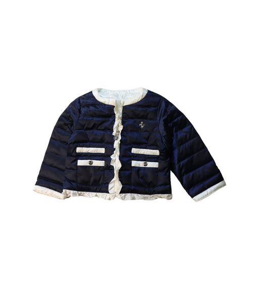 A Navy Puffer/Quilted Jackets from Ferrari in size 2T for girl. (Front View)