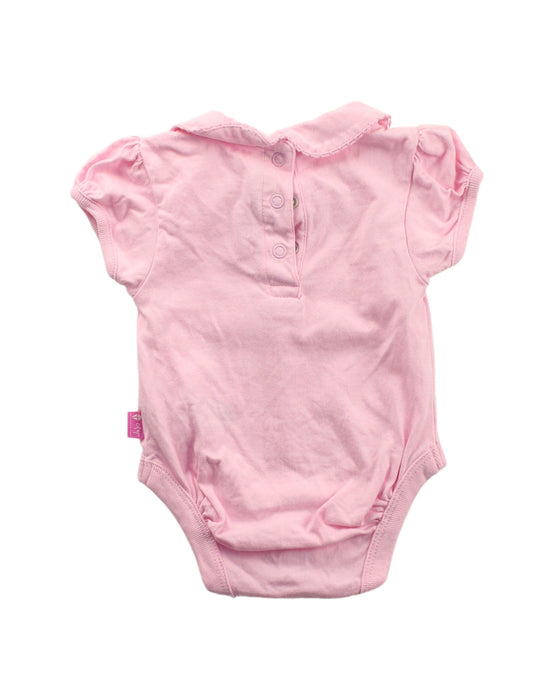 A Pink Short Sleeve Bodysuits from Jojo Maman Bébé in size 0-3M for girl. (Back View)