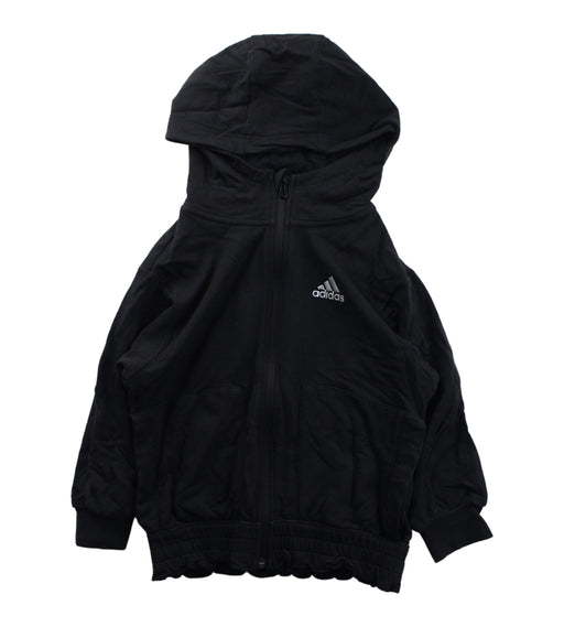 A Black Zippered Sweatshirts from Adidas in size 5T for boy. (Front View)
