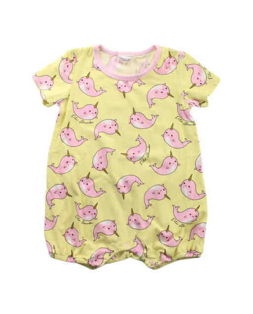 A Pink Short Sleeve Rompers from Peter Alexander in size 12-18M for girl. (Front View)