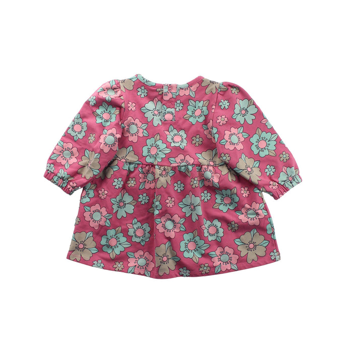 A Pink Long Sleeve Dresses from Seed in size 12-18M for girl. (Back View)