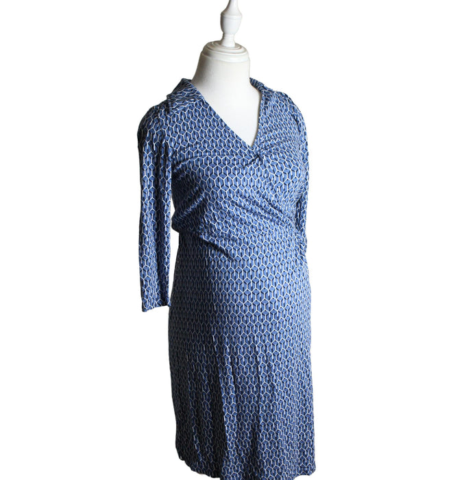 A Blue Long Sleeve Dresses from Seraphine in size S for maternity. (Front View)