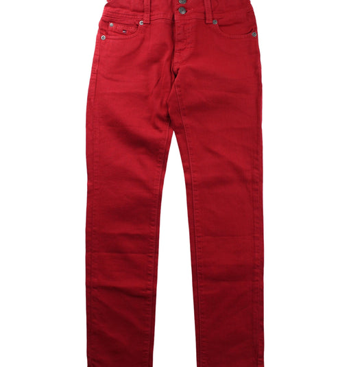 A Red Casual Pants from Tommy Hilfiger in size 8Y for girl. (Front View)