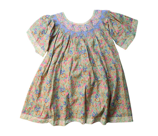 A Multicolour Short Sleeve Dresses from Bonjour in size 6T for girl. (Front View)