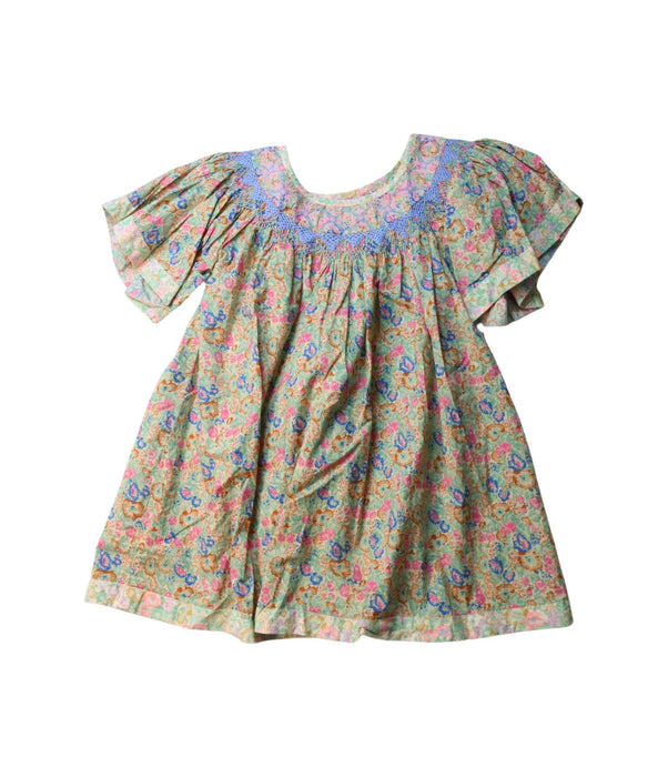 A Multicolour Short Sleeve Dresses from Bonjour in size 6T for girl. (Back View)