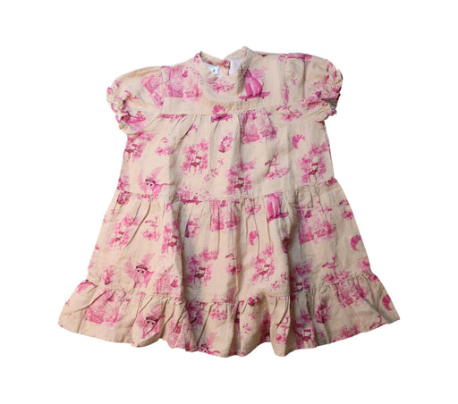 A Pink Short Sleeve Dresses from Oeuf in size 5T for girl. (Front View)