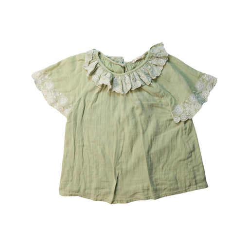 A White Short Sleeve Tops from Louise Misha in size 6T for girl. (Front View)