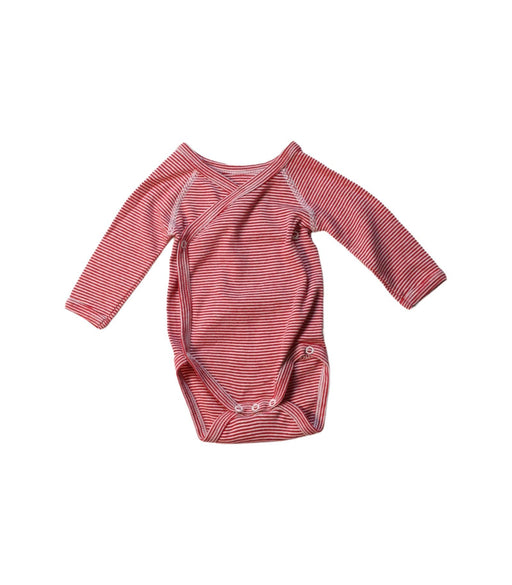 A Red Long Sleeve Bodysuits from Petit Bateau in size 0-3M for neutral. (Front View)