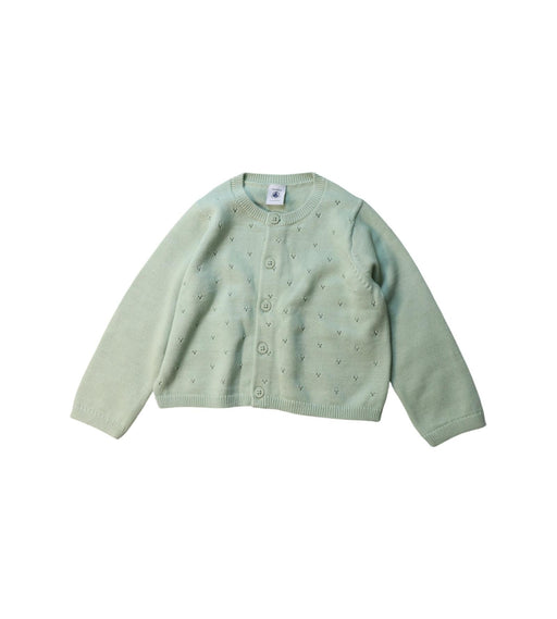 A Green Cardigans from Petit Bateau in size 2T for girl. (Front View)