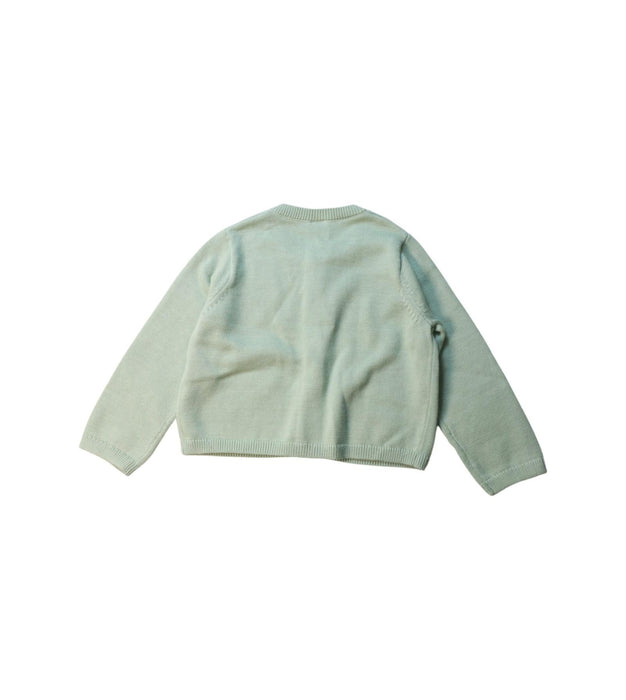 A Green Cardigans from Petit Bateau in size 2T for girl. (Back View)