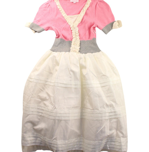 A Pink Short Sleeve Dresses from Nicholas & Bears in size 10Y for girl. (Front View)