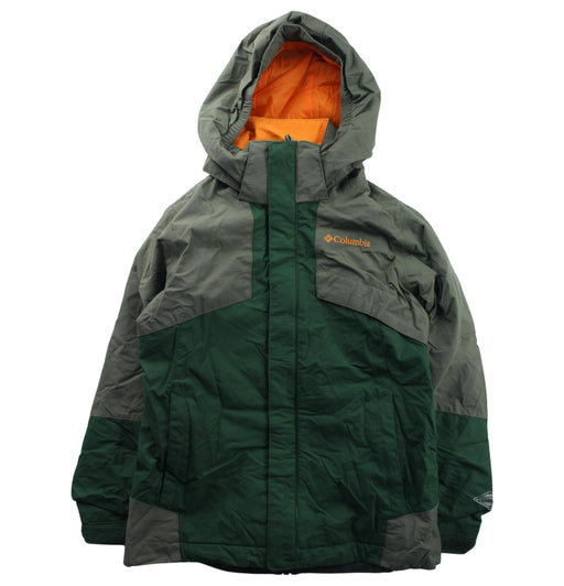 A Green Lightweight Jackets from Columbia in size 8Y for boy. (Front View)
