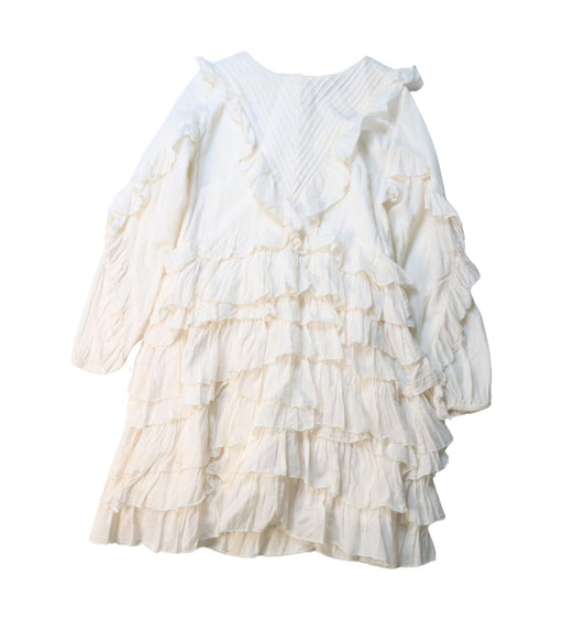 A White Long Sleeve Dresses from Velveteen in size 8Y for girl. (Front View)