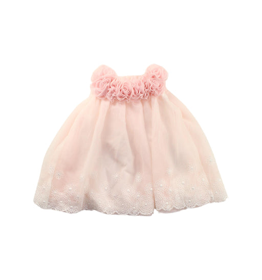 A Pink Sleeveless Dresses from Miniclasix in size 0-3M for girl. (Front View)