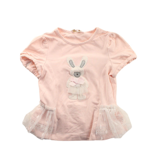 A Pink Short Sleeve Tops from Nicholas & Bears in size 2T for girl. (Front View)