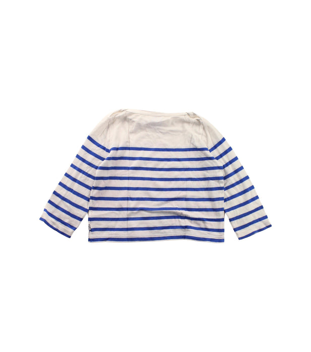 A Blue Long Sleeve T Shirts from Petit Bateau in size 12-18M for girl. (Back View)