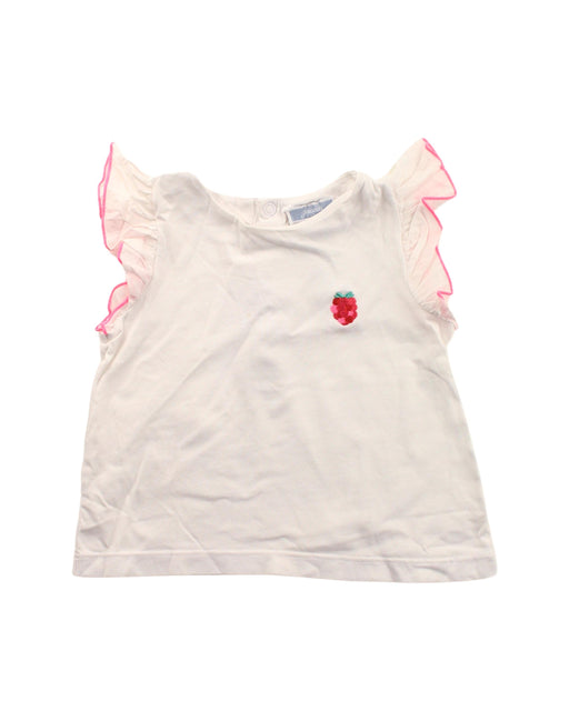 A White Short Sleeve Tops from Jacadi in size 12-18M for girl. (Front View)