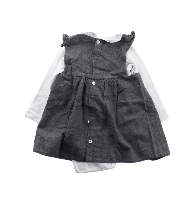 A Grey Long Sleeve Bodysuits from Jacadi in size 6-12M for girl. (Back View)