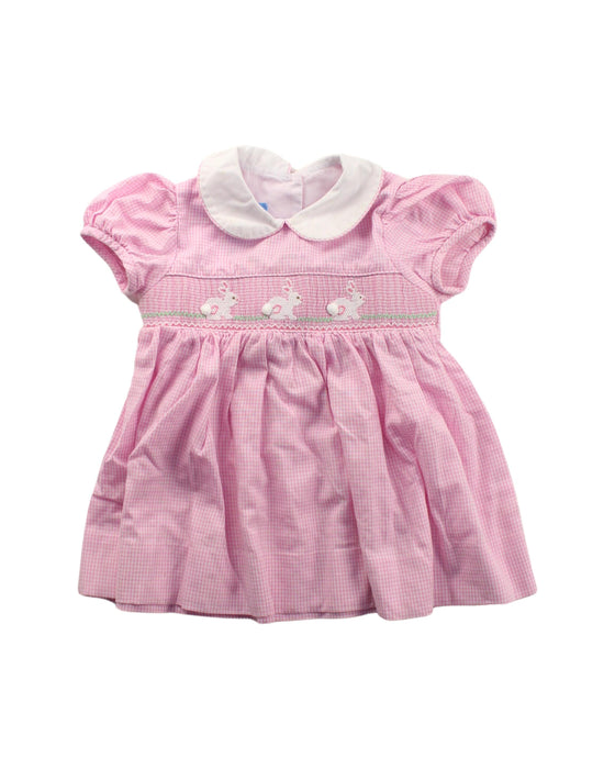 A Pink Short Sleeve Dresses from Anavini in size 6-12M for girl. (Front View)