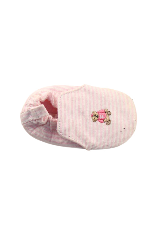 A Pink Booties from Ralph Lauren in size 6-12M for girl. (Front View)