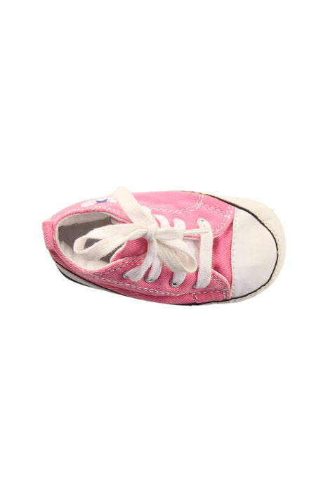A Pink Sneakers from Converse in size 12-18M for girl. (Front View)