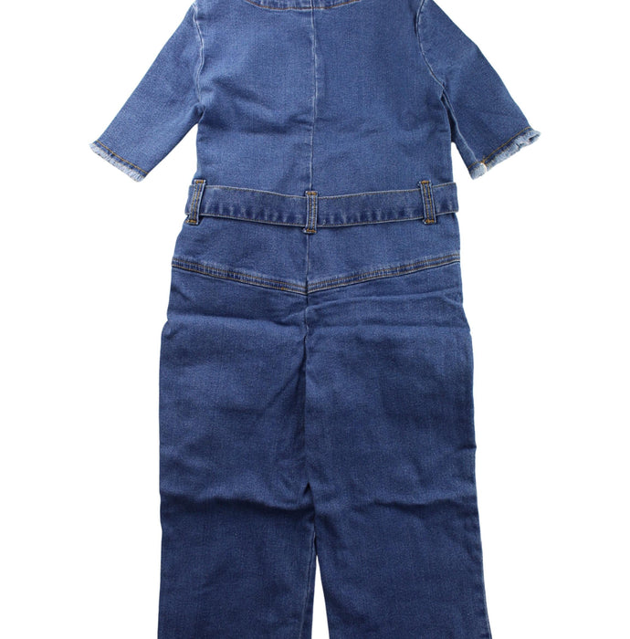 A Blue Short Sleeve Jumpsuits from Seed in size 5T for girl. (Back View)