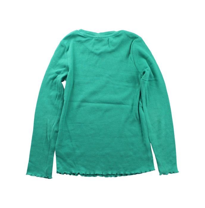 A Green Long Sleeve Tops from Seed in size 6T for girl. (Back View)