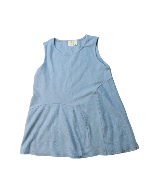 A Blue Sleeveless Dresses from Naomi Wear in size 2T for girl. (Front View)