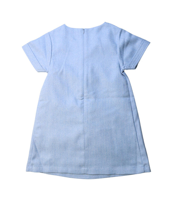 A Blue Short Sleeve Dresses from Chickeeduck in size 4T for girl. (Back View)